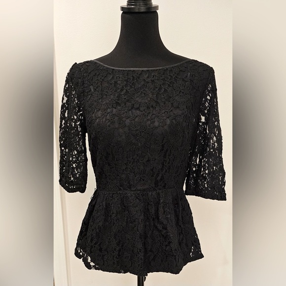 Juicy Couture Tops - Juicy Couture Black Lace Peplum Top, Size 6